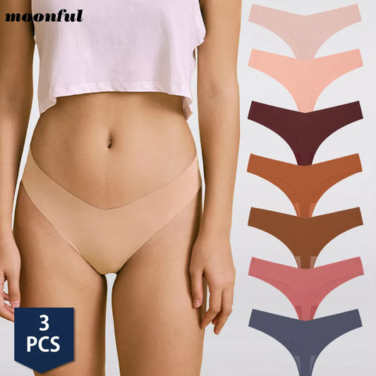 3PCS Seamless Thong Low Waist Underwear Lingererie