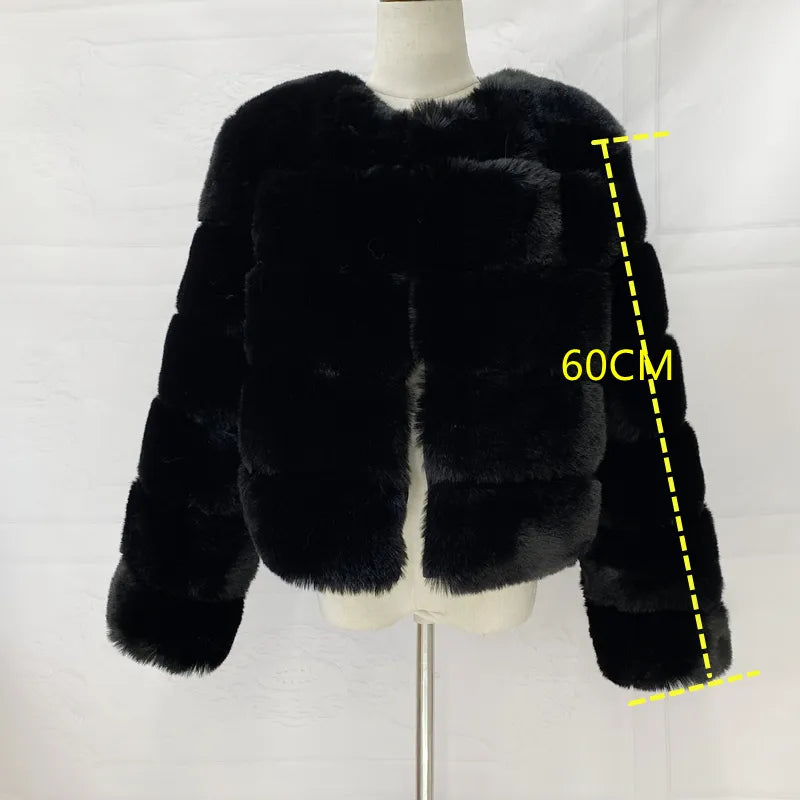 Women Faux Fur Coat Autumn Winter High Quality