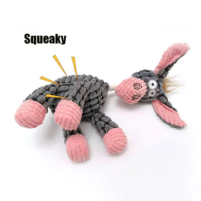 Fun Pet Toy Donkey Shape Corduroy