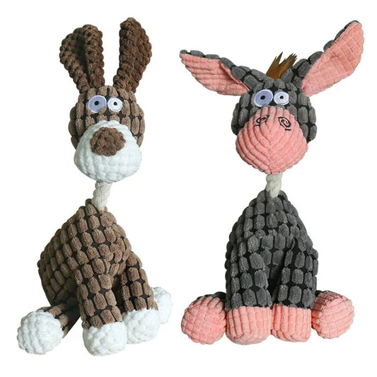 Fun Pet Toy Donkey Shape Corduroy