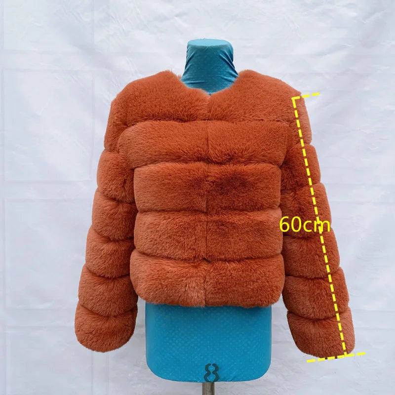 Women Faux Fur Coat Autumn Winter High Quality