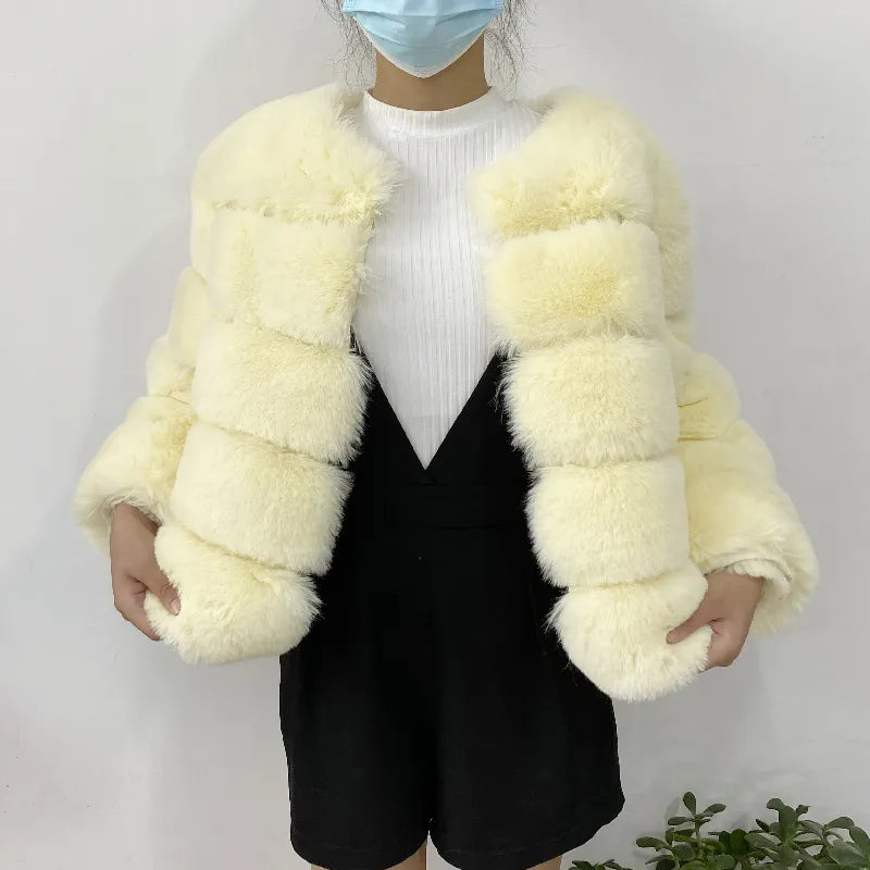 Women Faux Fur Coat Autumn Winter High Quality