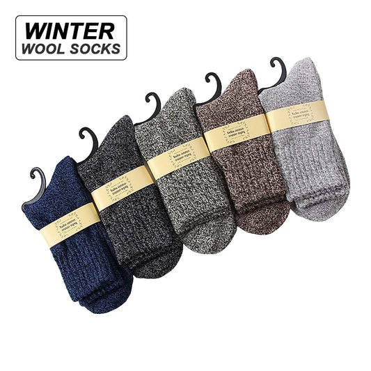 5 Pair/Lot Wool Socks Stripe Casual comfortable