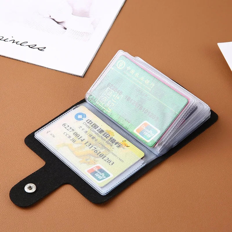 Leather Function 24 Bits Card Case Business Card Holder