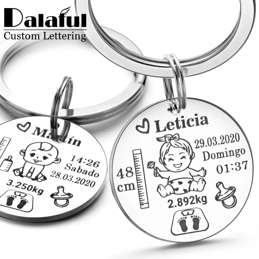 Lovely Personalized Keychain  Name Birth Weight Height