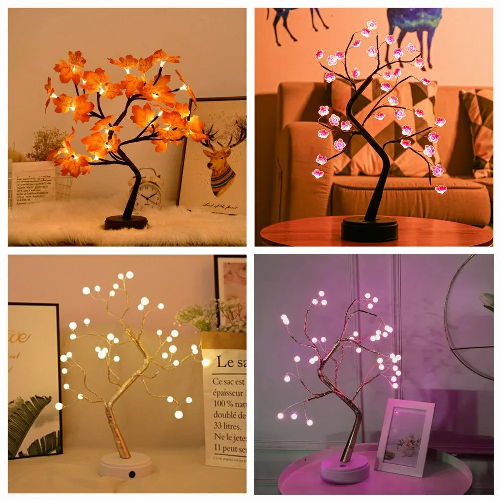 LED Night Lights Mini Christmas Tree Table Lamp