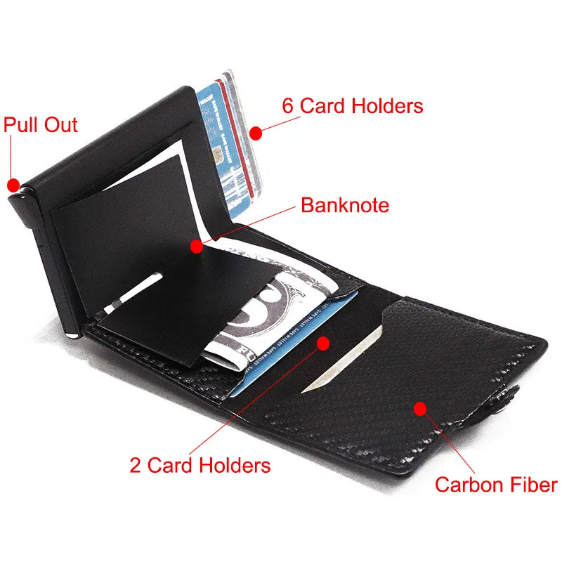 Custom Card Holder Anti-theft Carbon Fiber Wallet