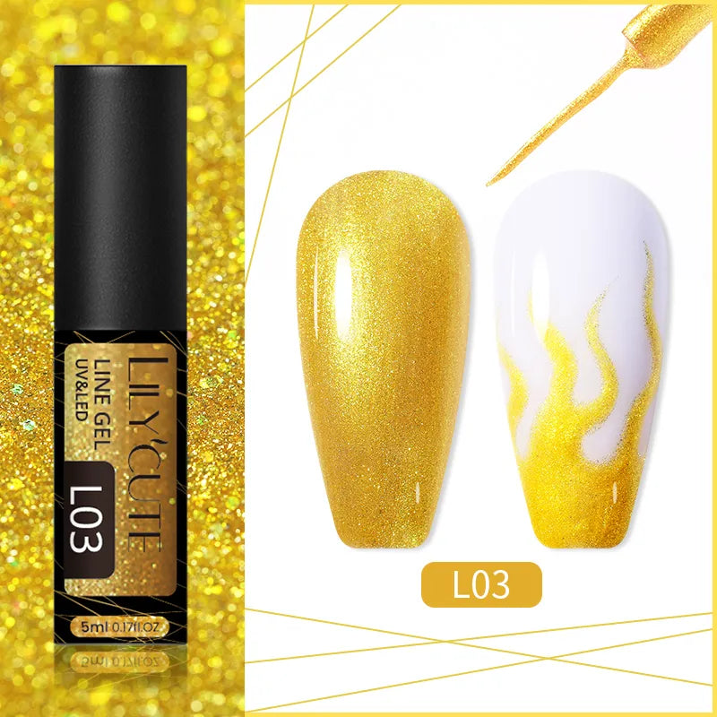 5ml Gold Sliver Metallic Liner Gel Nail Polish