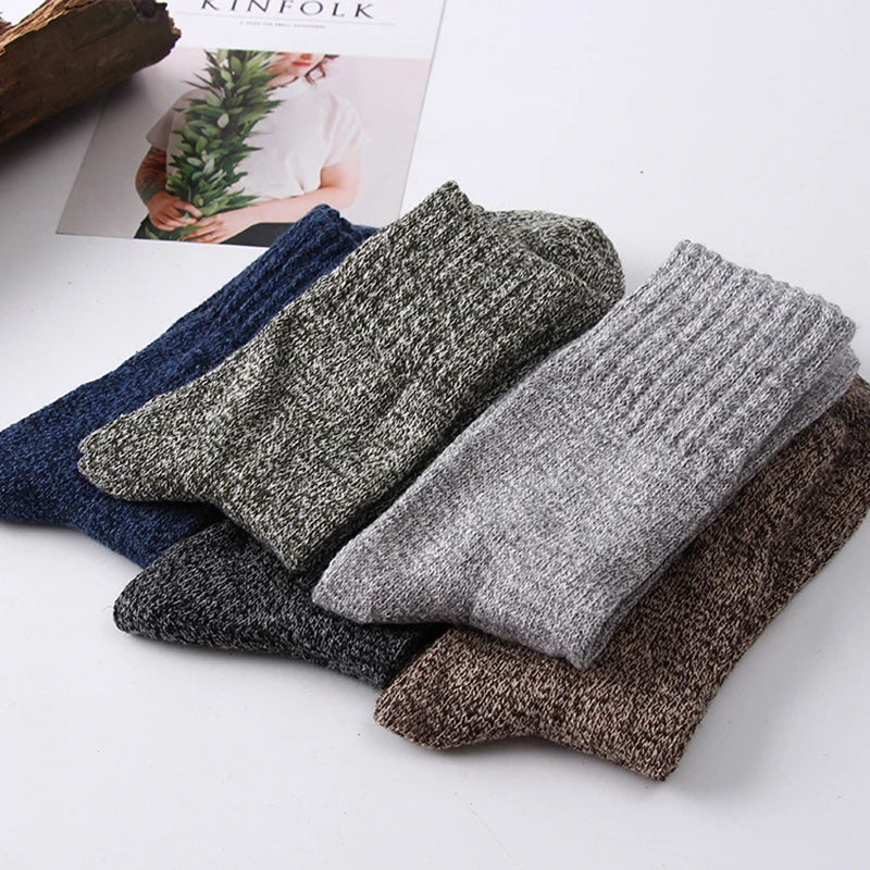 5 Pair/Lot Wool Socks Stripe Casual comfortable