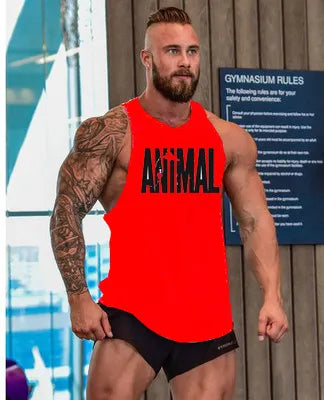 Cotton Sleeveless shirt animal Bodybuilding Workout