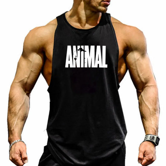 Cotton Sleeveless shirt animal Bodybuilding Workout