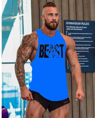 Cotton Sleeveless shirt animal Bodybuilding Workout