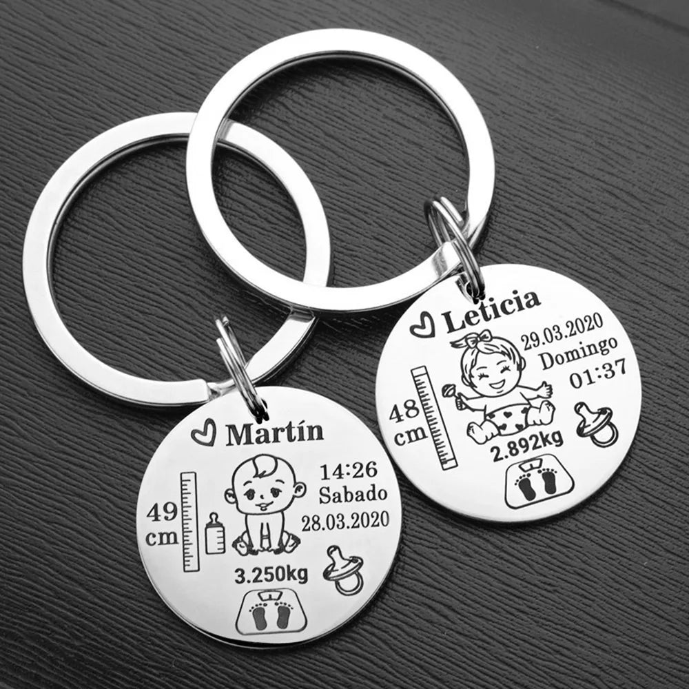 Lovely Personalized Keychain  Name Birth Weight Height