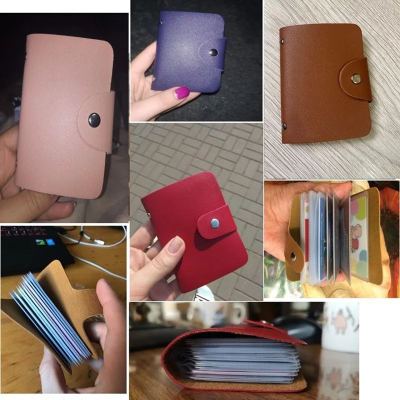 Leather Function 24 Bits Card Case Business Card Holder