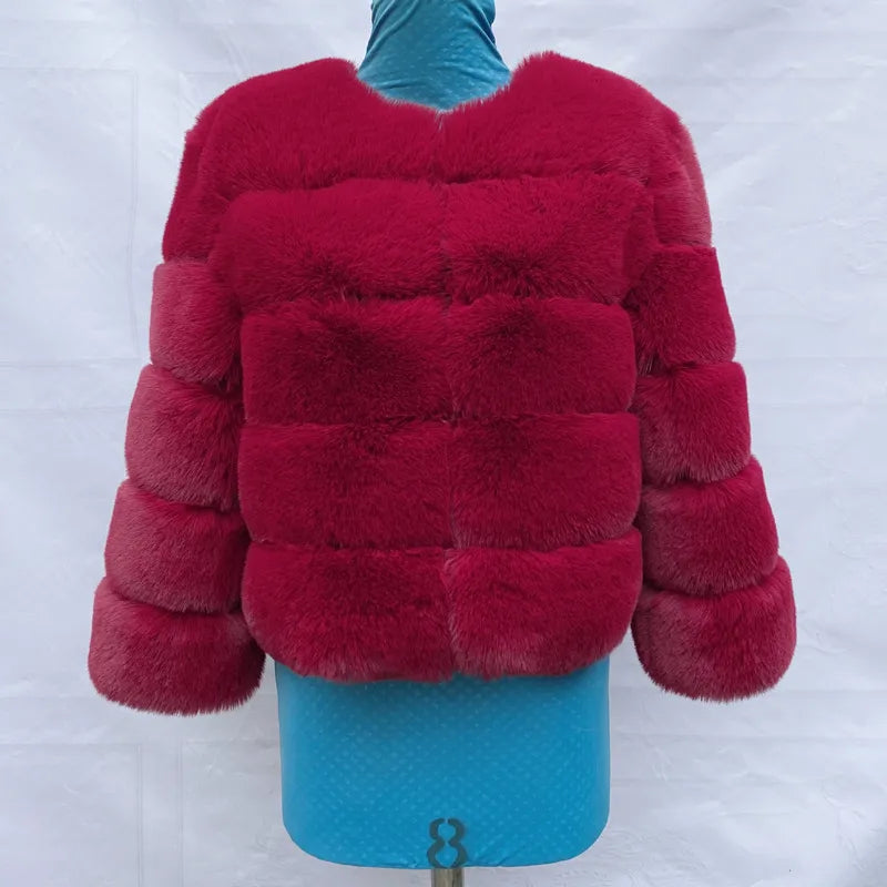 Women Faux Fur Coat Autumn Winter High Quality