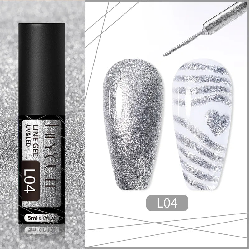 5ml Gold Sliver Metallic Liner Gel Nail Polish