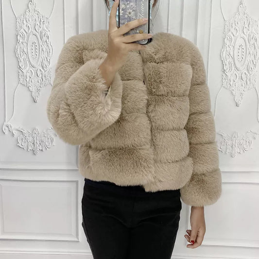 Women Faux Fur Coat Autumn Winter High Quality