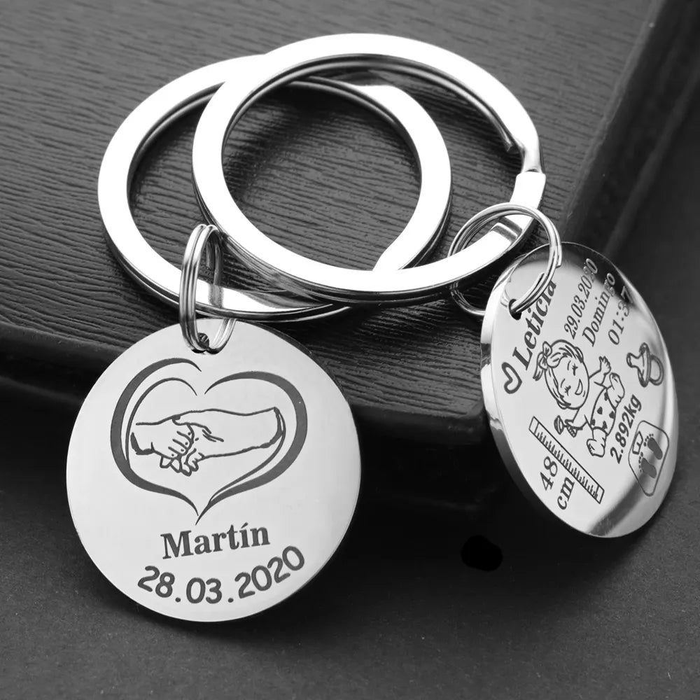 Lovely Personalized Keychain  Name Birth Weight Height