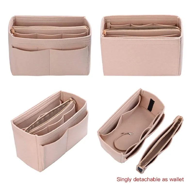 Brand Make up Organizer Felt Insert Bag For Handbag