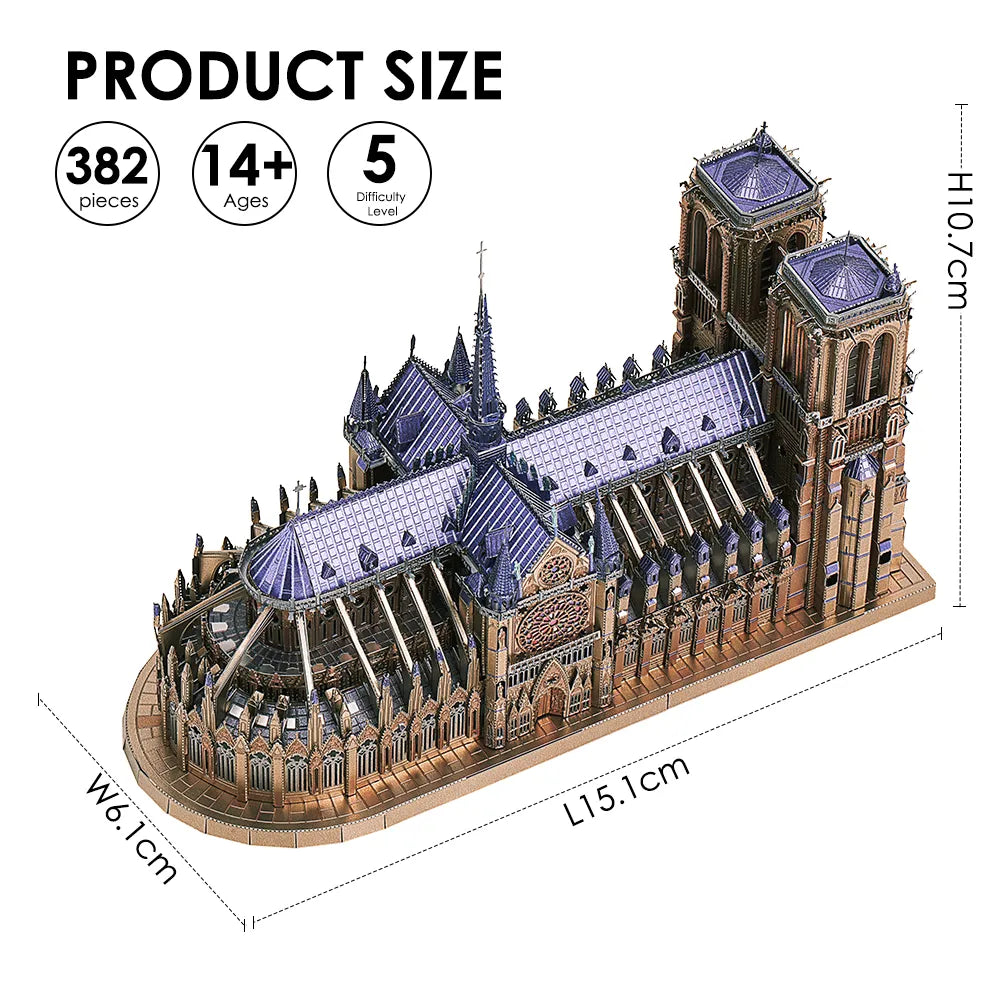 Rompecabezas de metal 3D, Catedral de Notre Dame