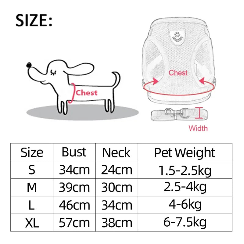 Cat Harness Vest Walking Lead Leash Collar Polyester Adjustable