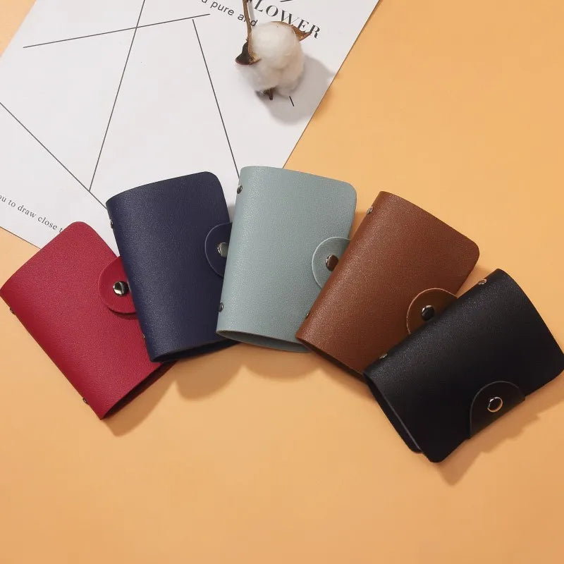 Leather Function 24 Bits Card Case Business Card Holder