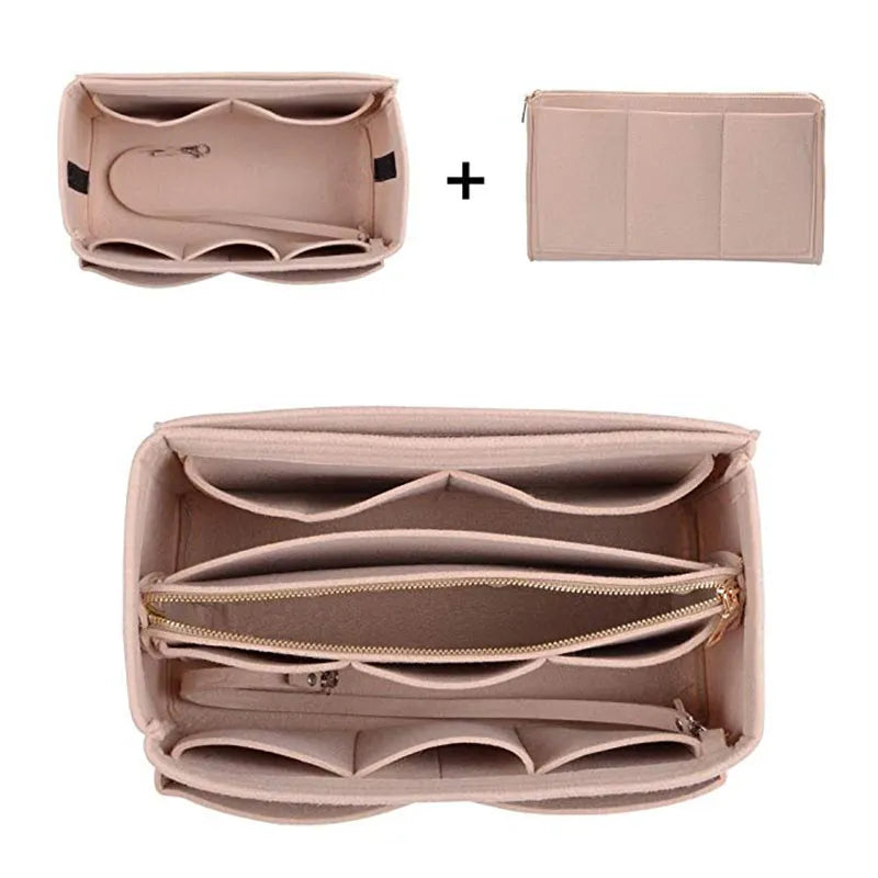 Brand Make up Organizer Felt Insert Bag For Handbag