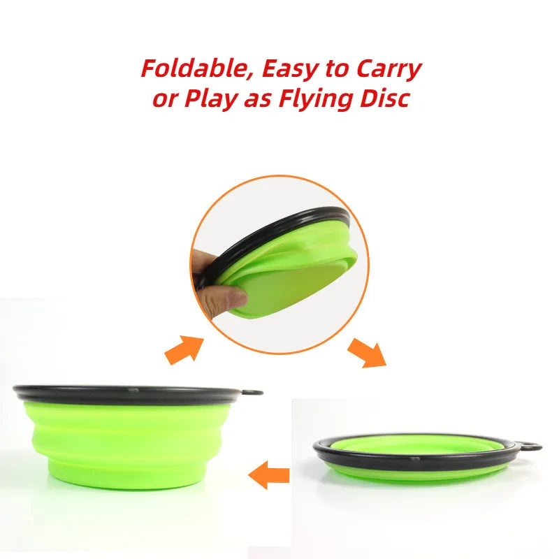 1000ml Large Collapsible Dog Pet Folding Silicone Bowl Outdoor