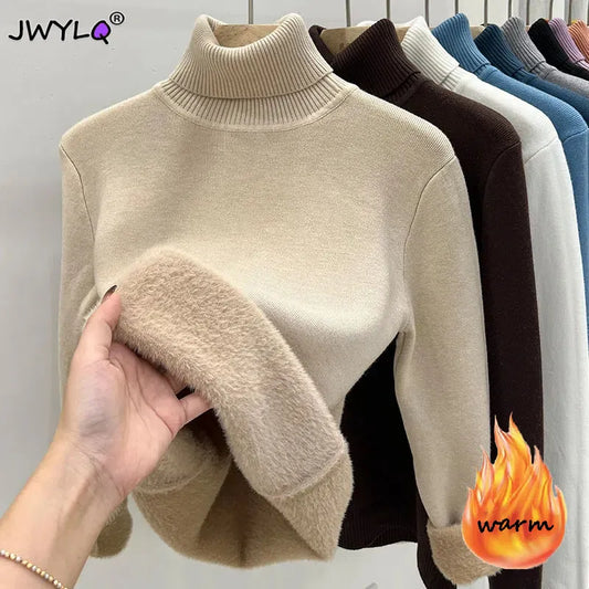 Thicken Turtleneck Sweater Fashion Lined Warm