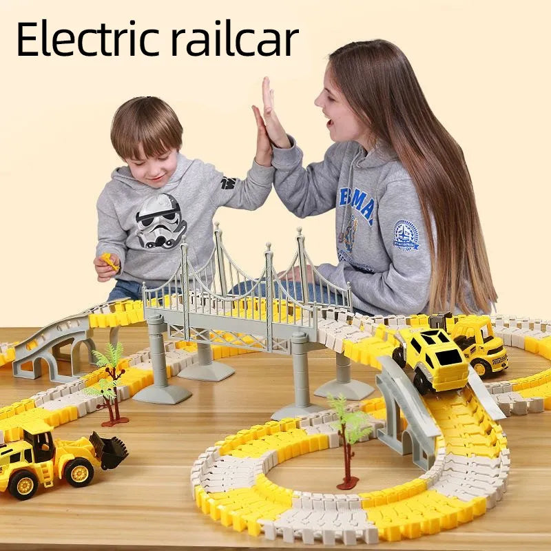 Track car toy puzzle electric car Train Model