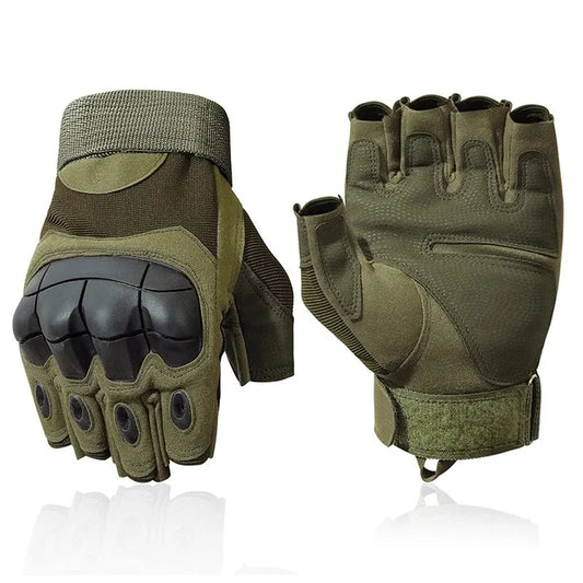 Tactical Army Fingerless Gloves Hard Knuckle Paintball Airsoft