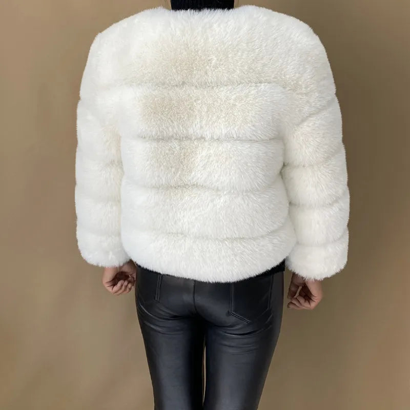 Women Faux Fur Coat Autumn Winter High Quality