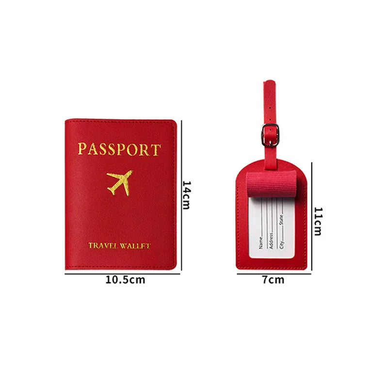 1PC PU Leather Luggage Tag Suitcase Identifier Label Baggage