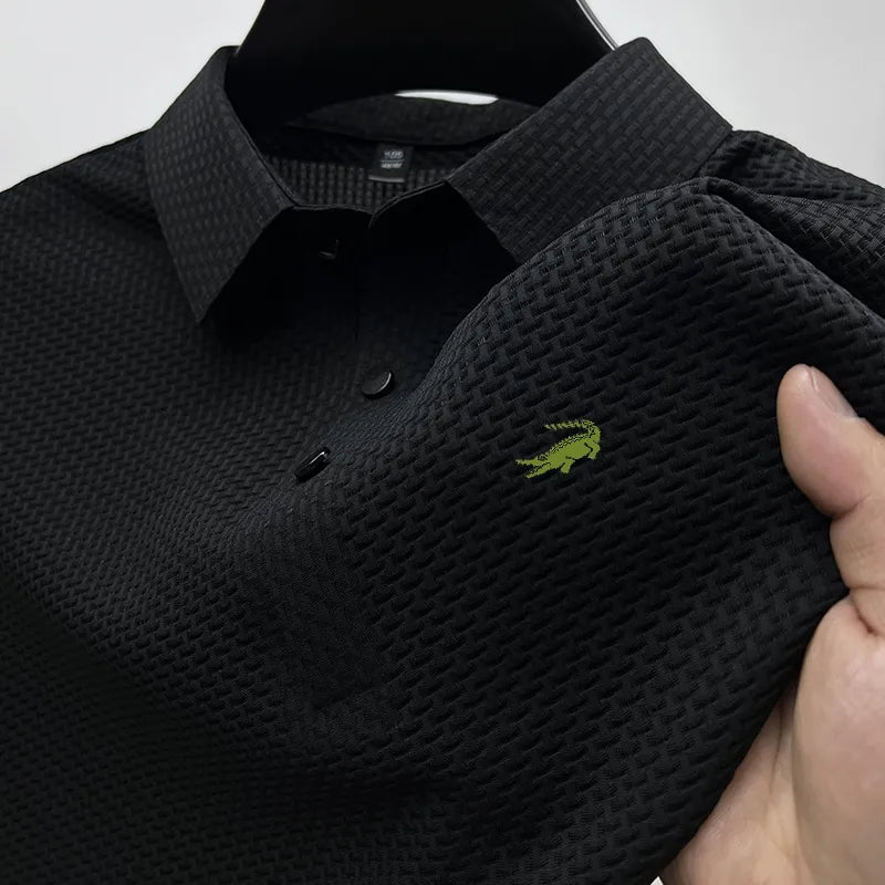 Embroidery Brand High Quality Knitted Ice Cool Polo Shirt