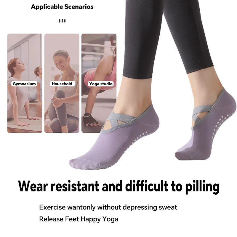 Yoga Socks for Women Nylon Pure Cotton Non slip