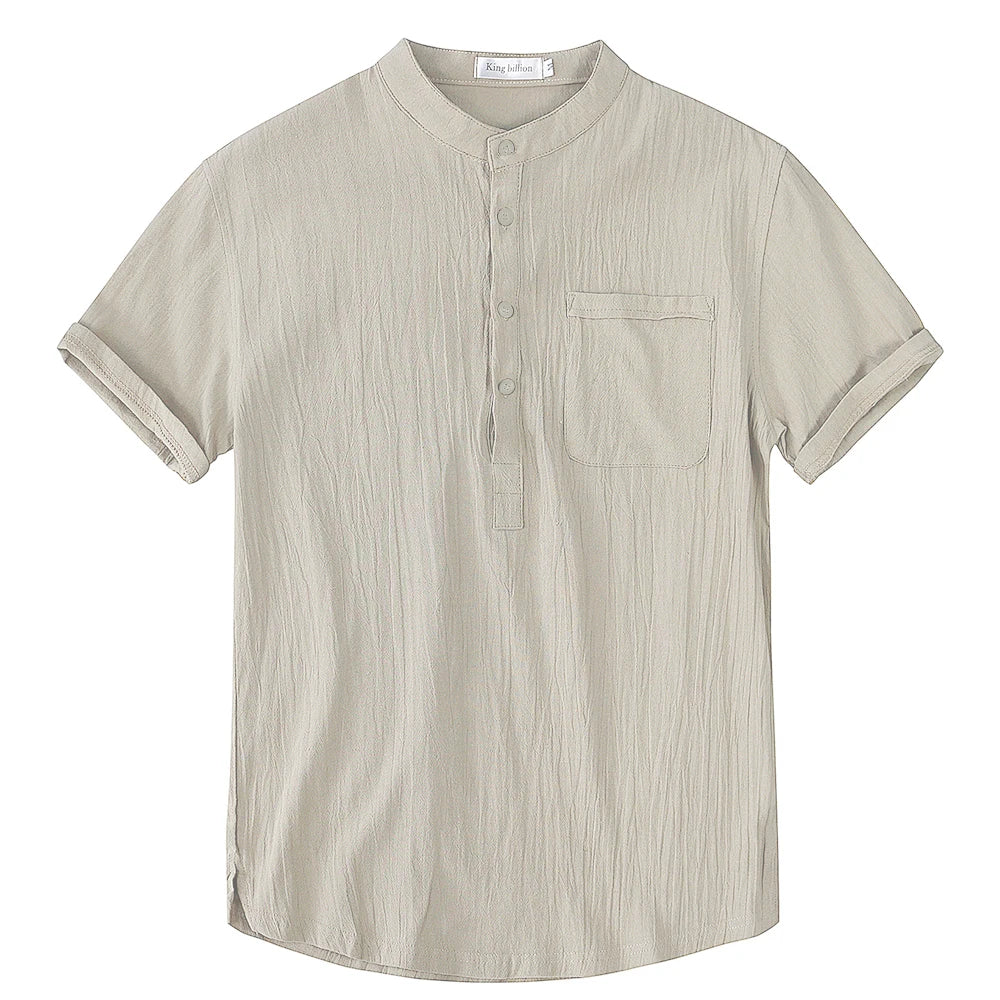 Summer Short-Sleeved T-shirt Cotton and Linen