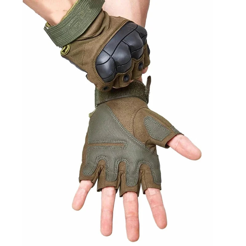 Tactical Army Fingerless Gloves Hard Knuckle Paintball Airsoft