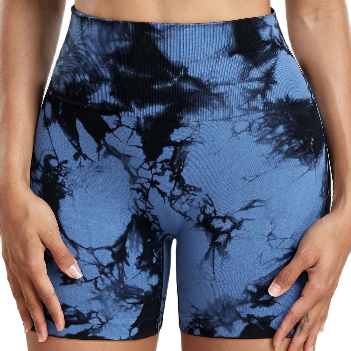 Tie Dye Women Shorts Seamless Yoga Tight Butt Lifting