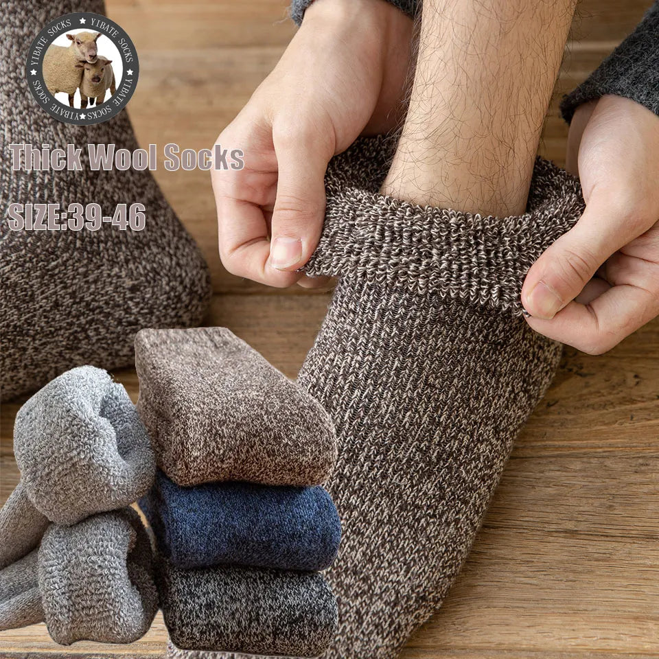 3 Pair Winter Merino Wool Socks Super Thick Warm High Quality