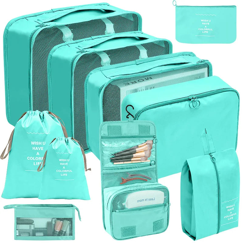 7/8/9/10 Pcs Set Travel Organizer Storage Bags Suitcase