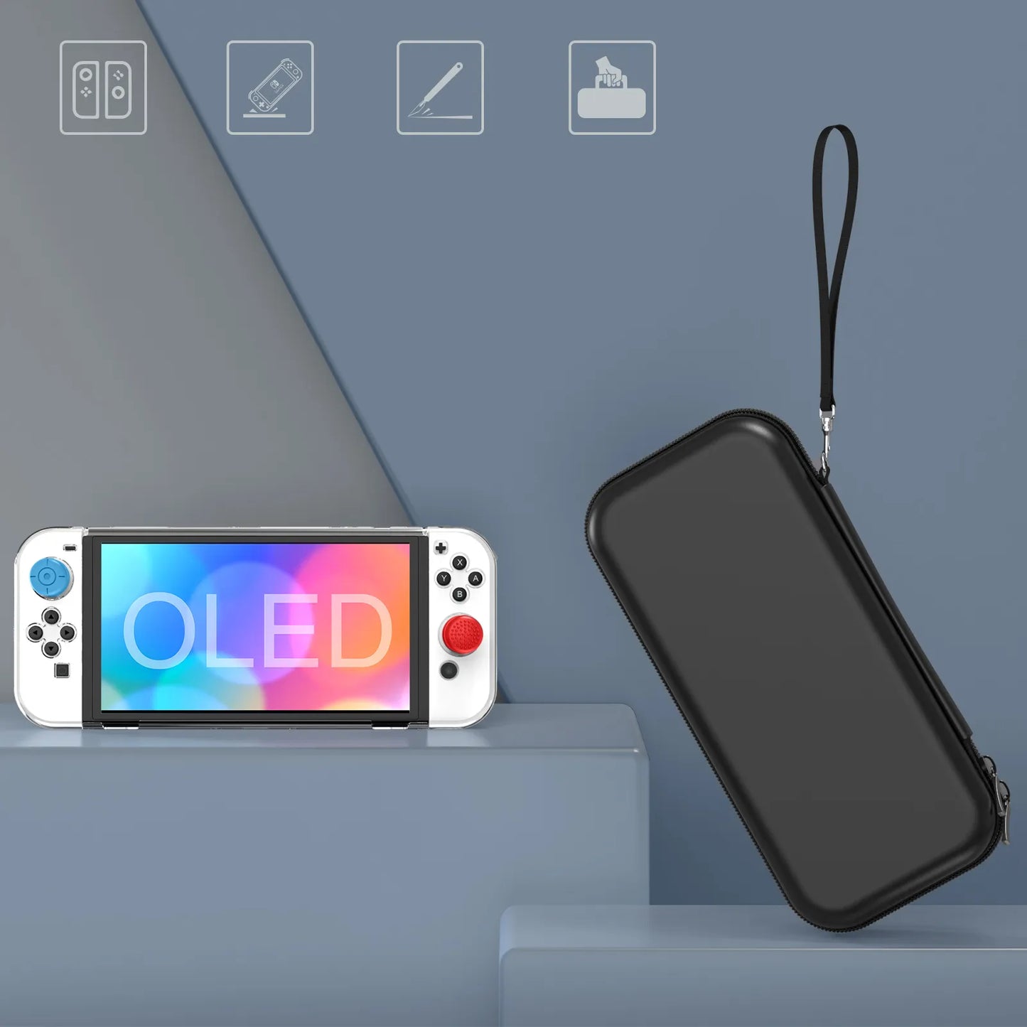 Switch OLED Model Carrying Case 9 in 1 Accessories