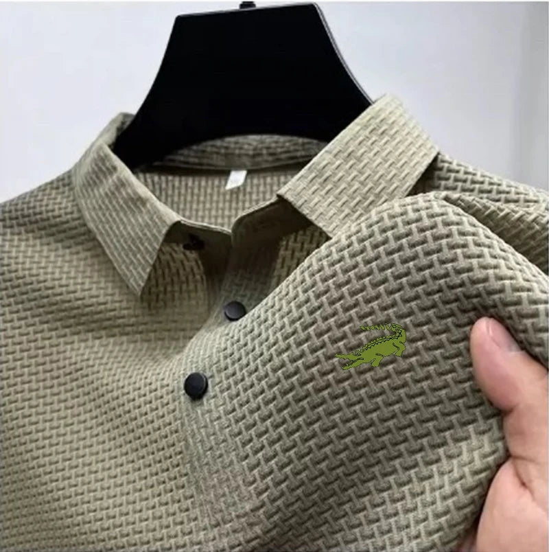 Embroidery Brand High Quality Knitted Ice Cool Polo Shirt