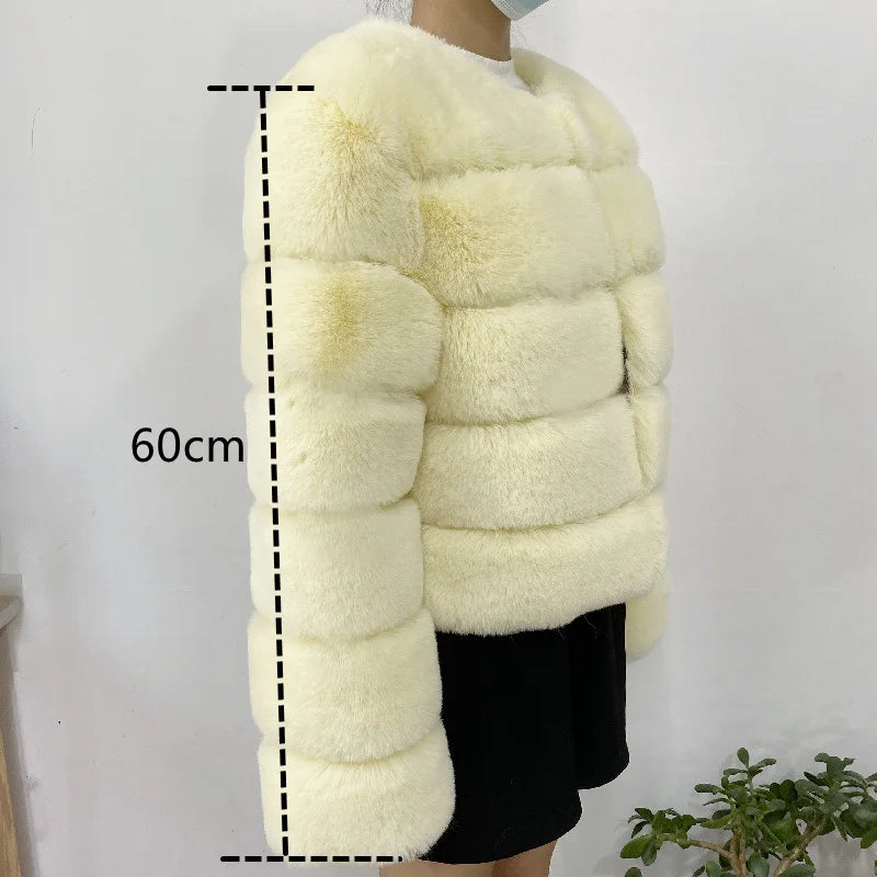 Women Faux Fur Coat Autumn Winter High Quality