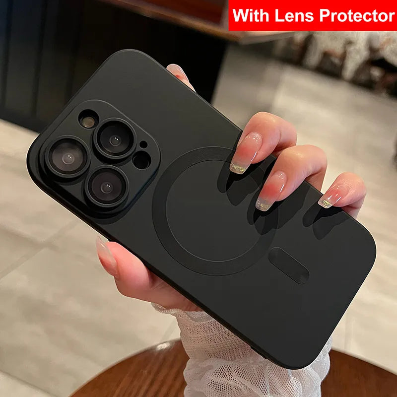 Luxury Glass Lens Protection Soft Silicone Case for IPhone