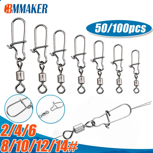 50/100pcs Fishing Connector Stainless Steel