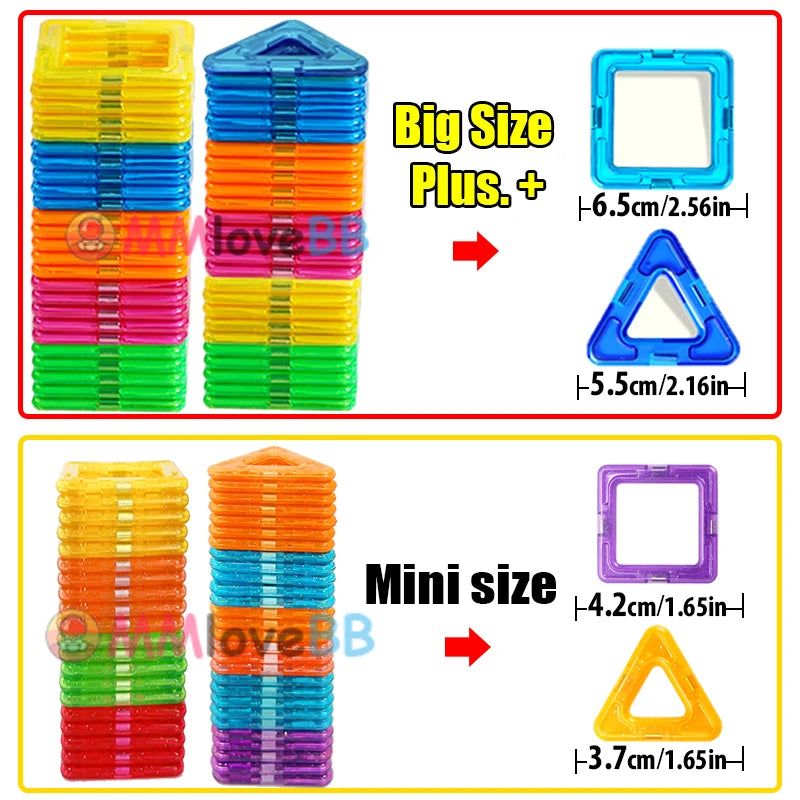 Magnetic Building Blocks Big Size and Mini Size DIY Magnets Toys