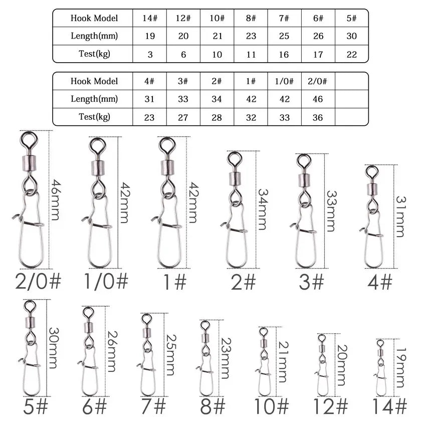 Stainless Steel Fishing Connector Pin Bearing Rolling Swivel