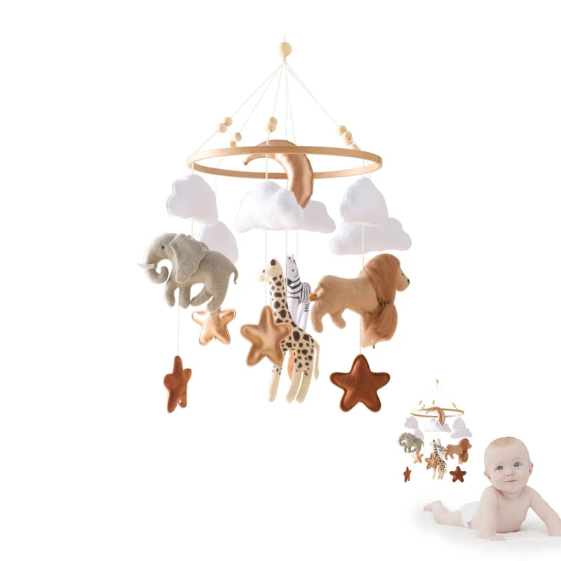 Crib Mobile Bed Bell Wooden Baby