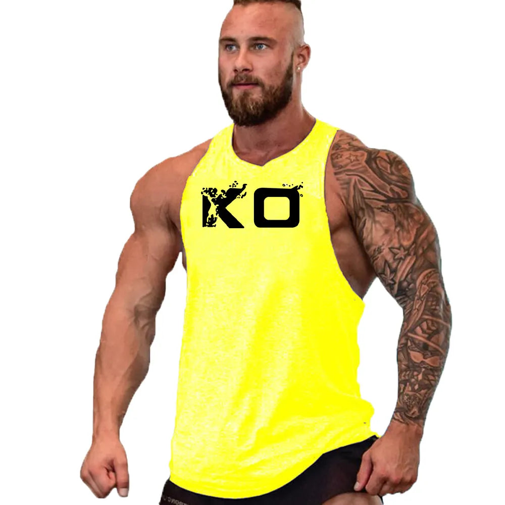 Cotton Sleeveless shirt animal Bodybuilding Workout