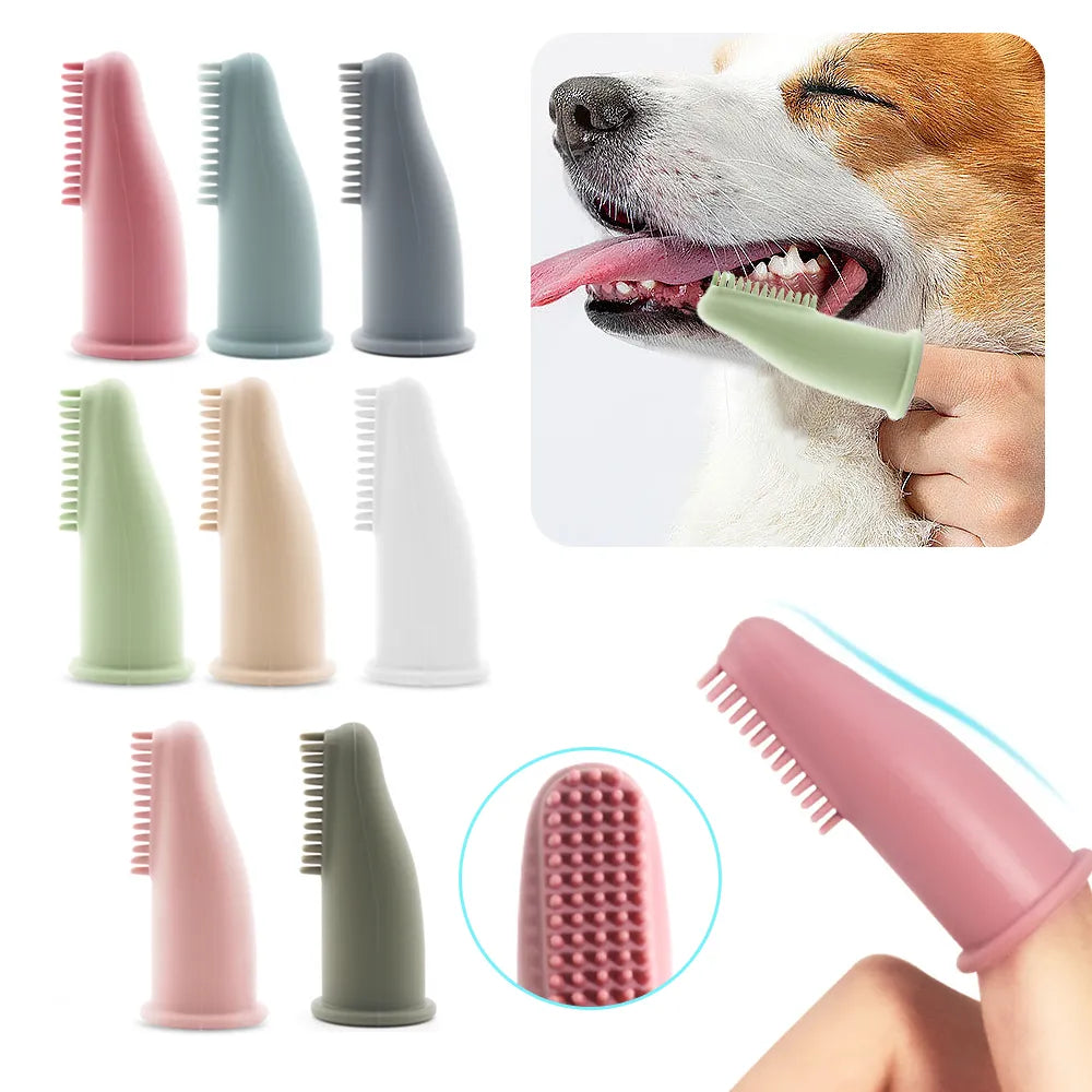 Dog Super Soft Pet Finger Toothbrush Teeth Cleaning Bad Breath